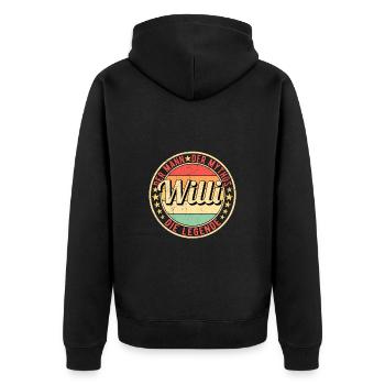 Willi Der Mann Der Mythos Die Legende - Unisex Premium Bio Zip Hoodie - Schwarz - Hinten - Nico (187cm)