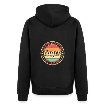 Eugen Der Mann Der Mythos Die Legende - Unisex Premium Bio Zip Hoodie - Schwarz - Hinten - Nico (187cm)