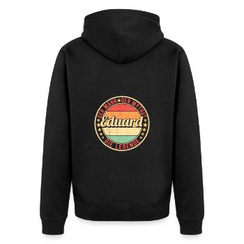 Eduard Der Mann Der Mythos Die Legende - Unisex Premium Bio Zip Hoodie - Schwarz - Hinten - Nico (187cm)