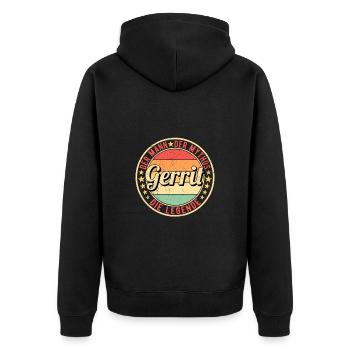 Gerrit Der Mann Der Mythos Die Legende - Unisex Premium Bio Zip Hoodie - Schwarz - Hinten - Nico (187cm)