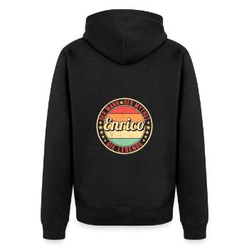 Enrico Der Mann Der Mythos Die Legende - Unisex Premium Bio Zip Hoodie - Schwarz - Hinten - Nico (187cm)