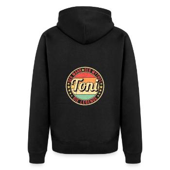 Toni Der Mann Der Mythos Die Legende - Unisex Premium Bio Zip Hoodie - Schwarz - Hinten - Nico (187cm)