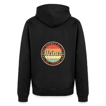 Heiner Der Mann Der Mythos Die Legende - Unisex Premium Bio Zip Hoodie - Schwarz - Hinten - Nico (187cm)