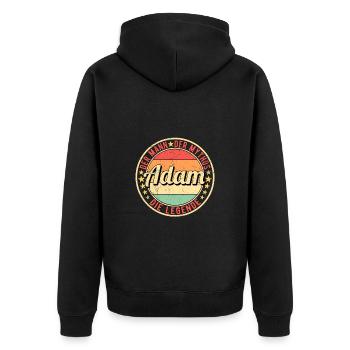 Adam Der Mann Der Mythos Die Legende - Unisex Premium Bio Zip Hoodie - Schwarz - Hinten - Nico (187cm)