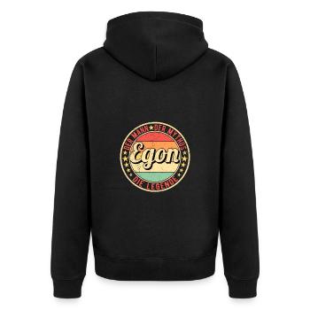Egon Der Mann Der Mythos Die Legende - Unisex Premium Bio Zip Hoodie - Schwarz - Hinten - Nico (187cm)