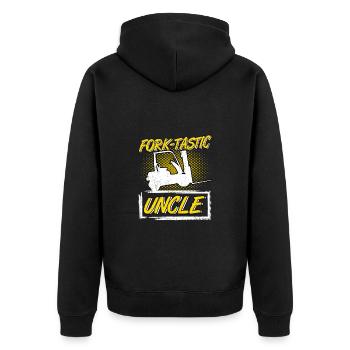 Forklift Driver Forklift Fork-Tastic Uncle - Unisex Premium Organic Zip Hoodie - black - Back - Nico (187cm)