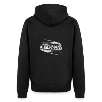 Landwirt Ährenmann Landwirtschaft - Unisex Premium Bio Zip Hoodie - Schwarz - Hinten - Nico (187cm)