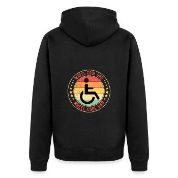 Rollifahrer Rollstuhlfahrer Wheel Cool dad - Unisex Premium Bio Zip Hoodie - Schwarz - Hinten - Nico (187cm)