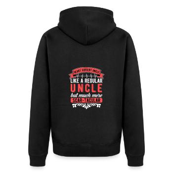 Heart Surgery Uncle Heart Transplant - Unisex Premium Organic Zip Hoodie - black - Back - Nico (187cm)