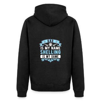 Muschelsammler Vater - Unisex Premium Bio Zip Hoodie - Schwarz - Hinten - Nico (187cm)