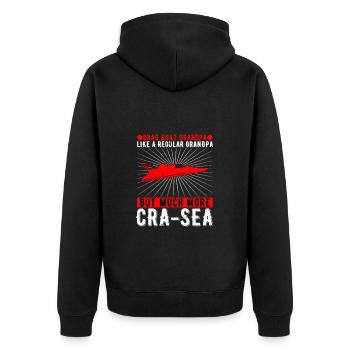 Drag Boat Racing Opa - Unisex Premium Bio Zip Hoodie - Schwarz - Hinten - Nico (187cm)