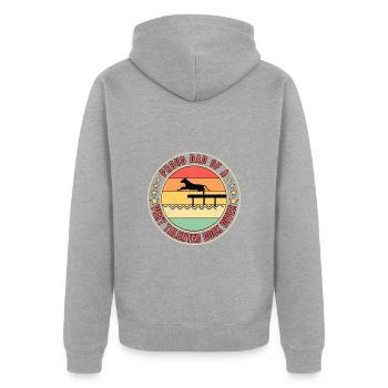 Dock Diving Dad Vater - Unisex Premium Bio Zip Hoodie - Grau meliert - Hinten - Nico (187cm)