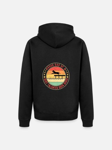 Dock Diving Dad Vater - Unisex Premium Bio Zip Hoodie - Schwarz