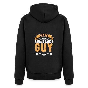 Mittelaltermarkt Crazy Renaissance Guy - Unisex Premium Bio Zip Hoodie - Schwarz - Hinten - Nico (187cm)