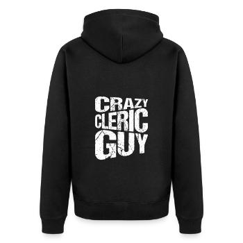 Larp Live Action Role Playing Crazy Cleric Guy - Unisex Premium Bio Zip Hoodie - Schwarz - Hinten - Nico (187cm)