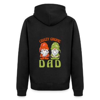 Gartenzwerge Gartenzwerge Crazy Gnome Dad - Unisex Premium Bio Zip Hoodie - Schwarz - Hinten - Nico (187cm)