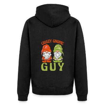Gartenzwerge Gartenzwerge Crazy Gnome Guy - Unisex Premium Bio Zip Hoodie - Schwarz - Hinten - Nico (187cm)