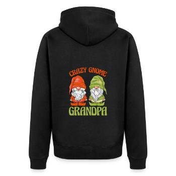 Gartenzwerg Opa Gartenzwerge Crazy Gnome Grandpa - Unisex Premium Bio Zip Hoodie - Schwarz - Hinten - Nico (187cm)