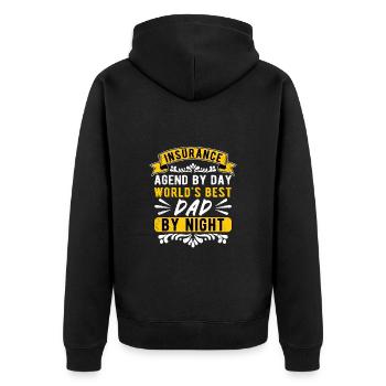 Versicherungskaufmann Vater - Unisex Premium Bio Zip Hoodie - Schwarz - Hinten - Nico (187cm)