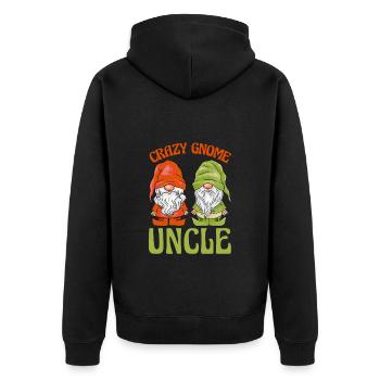 Gartenzwerg Onkel Gartenzwerge Crazy Gnome Uncle - Unisex Premium Bio Zip Hoodie - Schwarz - Hinten - Nico (187cm)