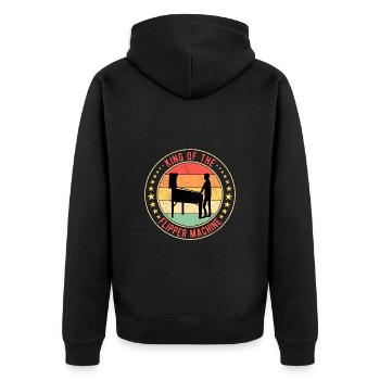 Pinball Pinball Player - Unisex Premium Organic Zip Hoodie - black - Back - Nico (187cm)