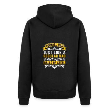 Pinball Flipperspieler Vater - Unisex Premium Bio Zip Hoodie - Schwarz - Hinten - Nico (187cm)