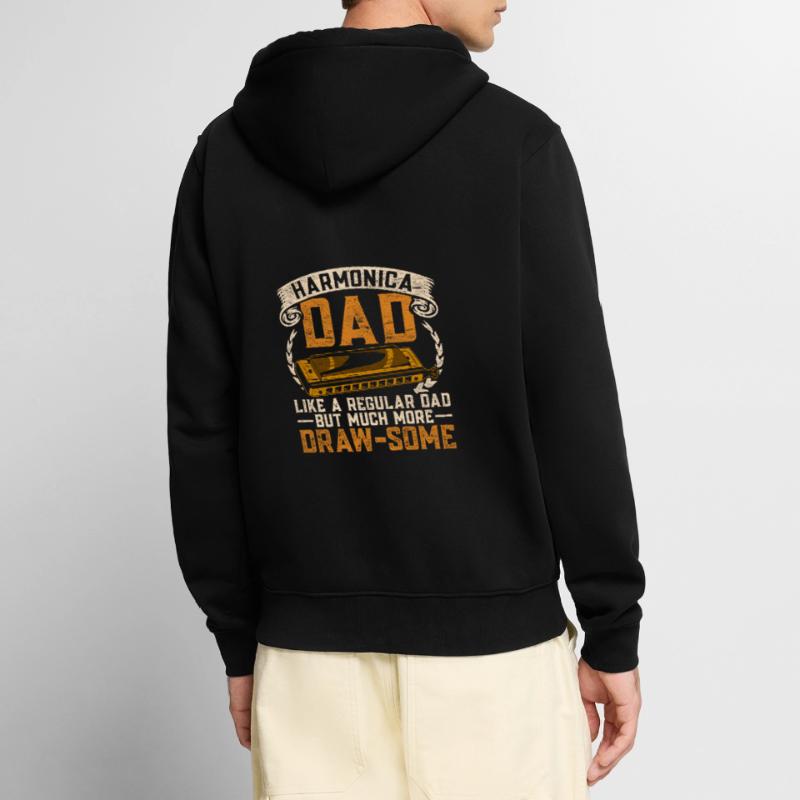 Harmonica, harmonica player, father Unisex Premium Organic Zip Hoodie