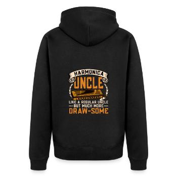Harmonica harmonica player - Unisex Premium Organic Zip Hoodie - black - Back - Nico (187cm)