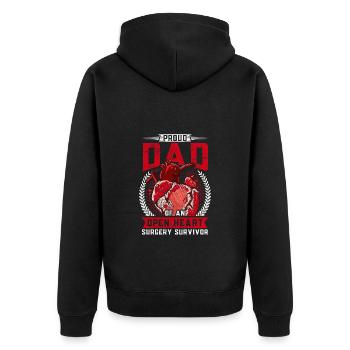 Heart surgery for convalescent heart transplant - Unisex Premium Organic Zip Hoodie - black - Back - Nico (187cm)