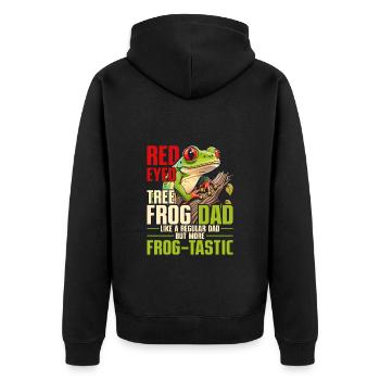 Rainette aux yeux rouges Papa tastique de grenouille - Veste à capuche bio Premium Unisexe - noir - Dos - Nico (187cm)
