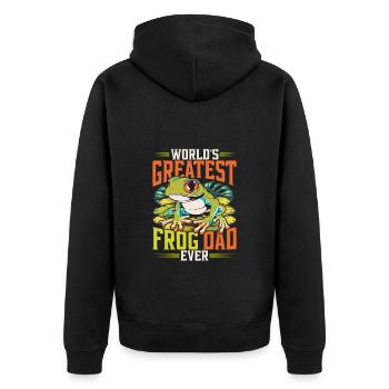 Frog Owner World's Greatest Frog Dad Ever - Unisex Premium Organic Zip Hoodie - black - Back - Nico (187cm)