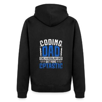 Coding Specialist Medical Encoder Father - Unisex Premium Organic Zip Hoodie - black - Back - Nico (187cm)