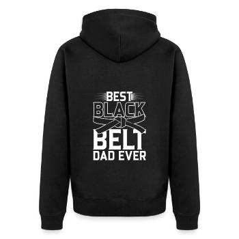 Tang so Do Martial Arts Black Belt - Unisex Premium Organic Zip Hoodie - black - Back - Nico (187cm)