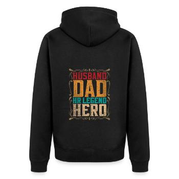 Responsable RH Responsable Ressources Humaines Père - Veste à capuche bio Premium Unisexe - noir - Dos - Nico (187cm)