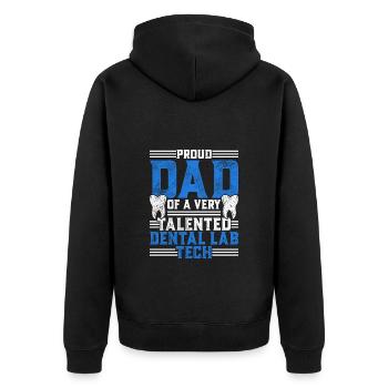 Dental technician dental prosthodontist father - Unisex Premium Organic Zip Hoodie - black - Back - Nico (187cm)