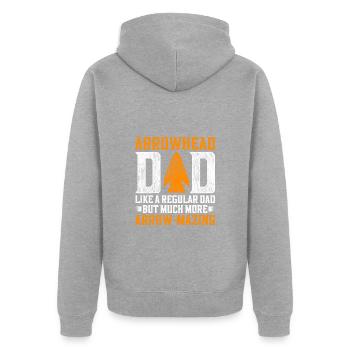 Pfeilspitzen Speerspitze Arrowhead Dad - Unisex Premium Bio Zip Hoodie - Grau meliert - Hinten - Nico (187cm)