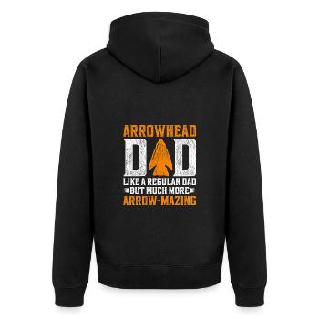 Pfeilspitzen Speerspitze Arrowhead Dad - Unisex Premium Bio Zip Hoodie - Schwarz - Hinten - Nico (187cm)