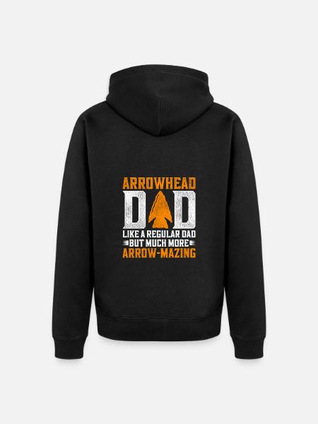 Pfeilspitzen Speerspitze Arrowhead Dad - Unisex Premium Bio Zip Hoodie - Schwarz