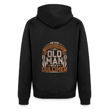 Dulcimer Dulcimore Doucemore - Unisex Premium Organic Zip Hoodie - black - Back - Nico (187cm)