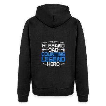 Chirurgisch Technischer Assistent Vater - Unisex Premium Bio Zip Hoodie - Schwarz - Hinten - Nico (187cm)