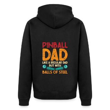 Pinball Dad Pinball Player - Unisex Premium Organic Zip Hoodie - black - Back - Nico (187cm)