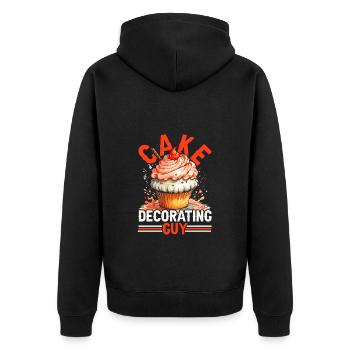 Cake Artist Confectioner Cake Decorating Guy - Unisex Premium Organic Zip Hoodie - black - Back - Nico (187cm)