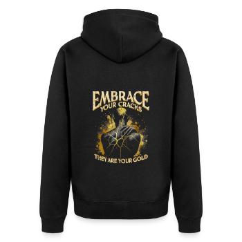 Kintsugi Kintsukuroi - Veste à capuche bio Premium Unisexe - noir - Dos - Nico (187cm)