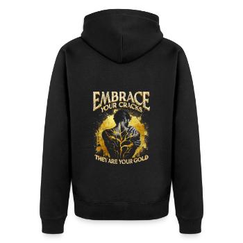 Kintsugi Kintsukuroi - Veste à capuche bio Premium Unisexe - noir - Dos - Nico (187cm)