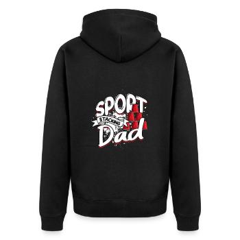 Sport Stacking Dad Speed Stacker Cup Stacking - Unisex Premium Bio Zip Hoodie - Schwarz - Hinten - Nico (187cm)