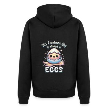 Allergie aux œufs Allergie aux œufs - Veste à capuche bio Premium Unisexe - noir - Dos - Nico (187cm)