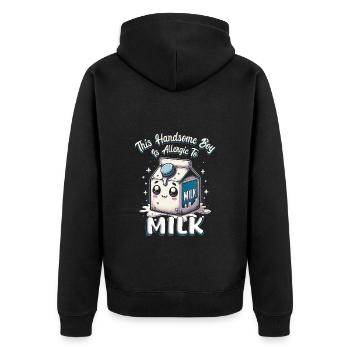 Allergie au lait Allergie au lait - Veste à capuche bio Premium Unisexe - noir - Dos - Nico (187cm)