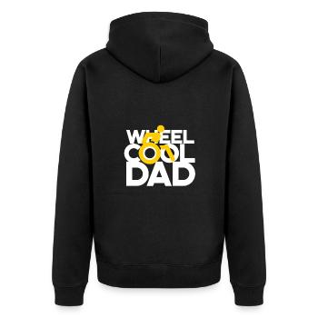 Rollstuhlfahrer Rollifahrer Wheel Cool Dad - Unisex Premium Bio Zip Hoodie - Schwarz - Hinten - Nico (187cm)