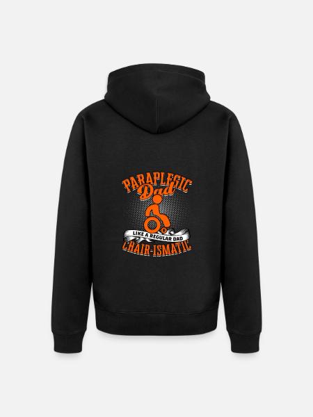 Rollstuhlfahrer Vater Rollifahrer - Unisex Premium Bio Zip Hoodie - Schwarz