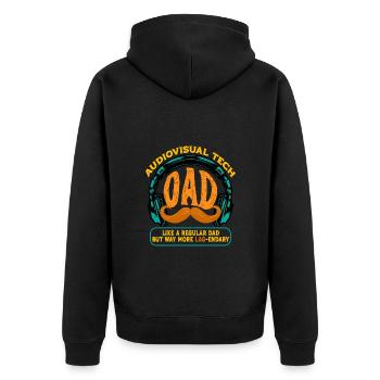 Audiovisual Technician AV Tech Father - Unisex Premium Organic Zip Hoodie - black - Back - Nico (187cm)